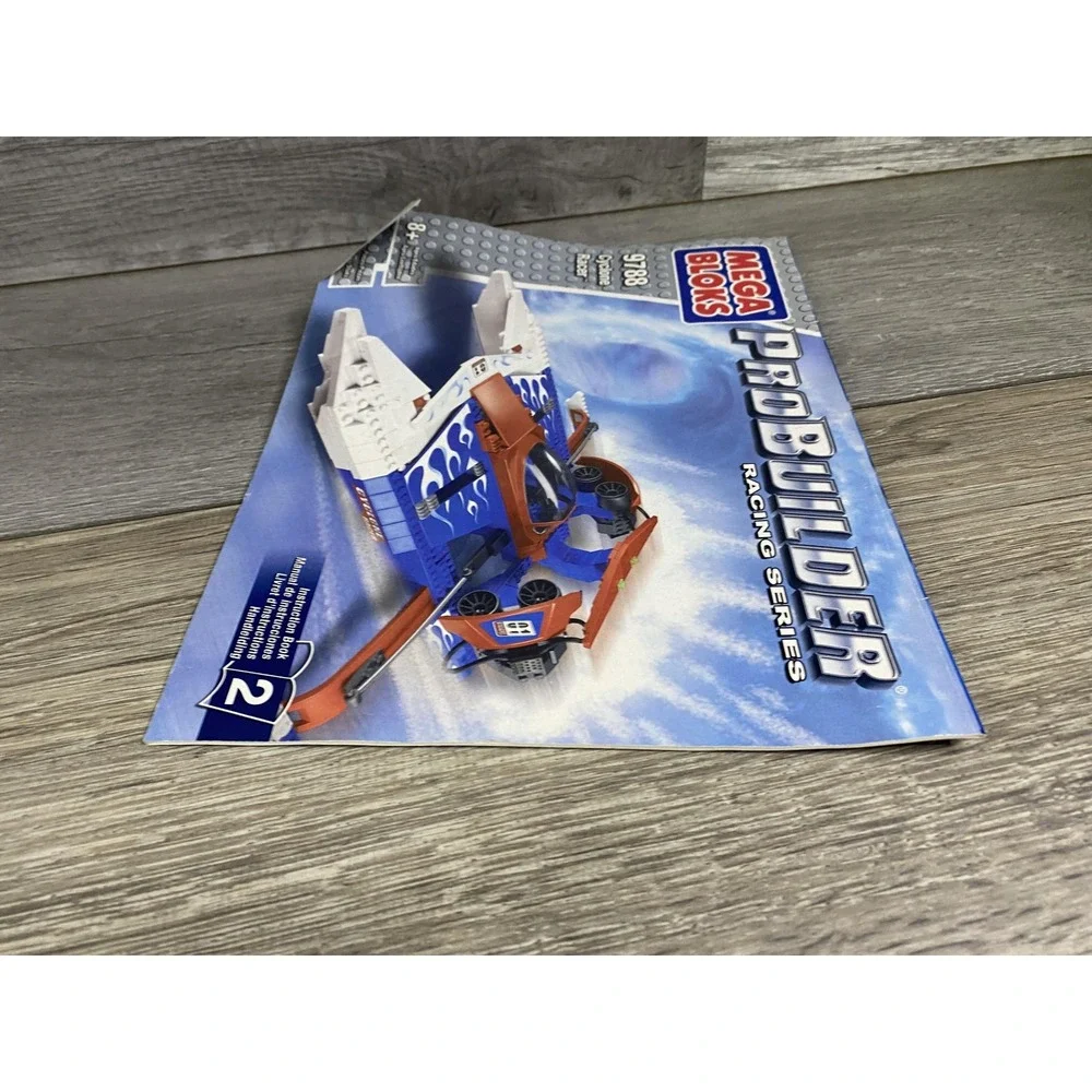 Mega‎ Bloks Probuilder 9788 Cyclone Racer Instruction Manual Booklet Racing Blue